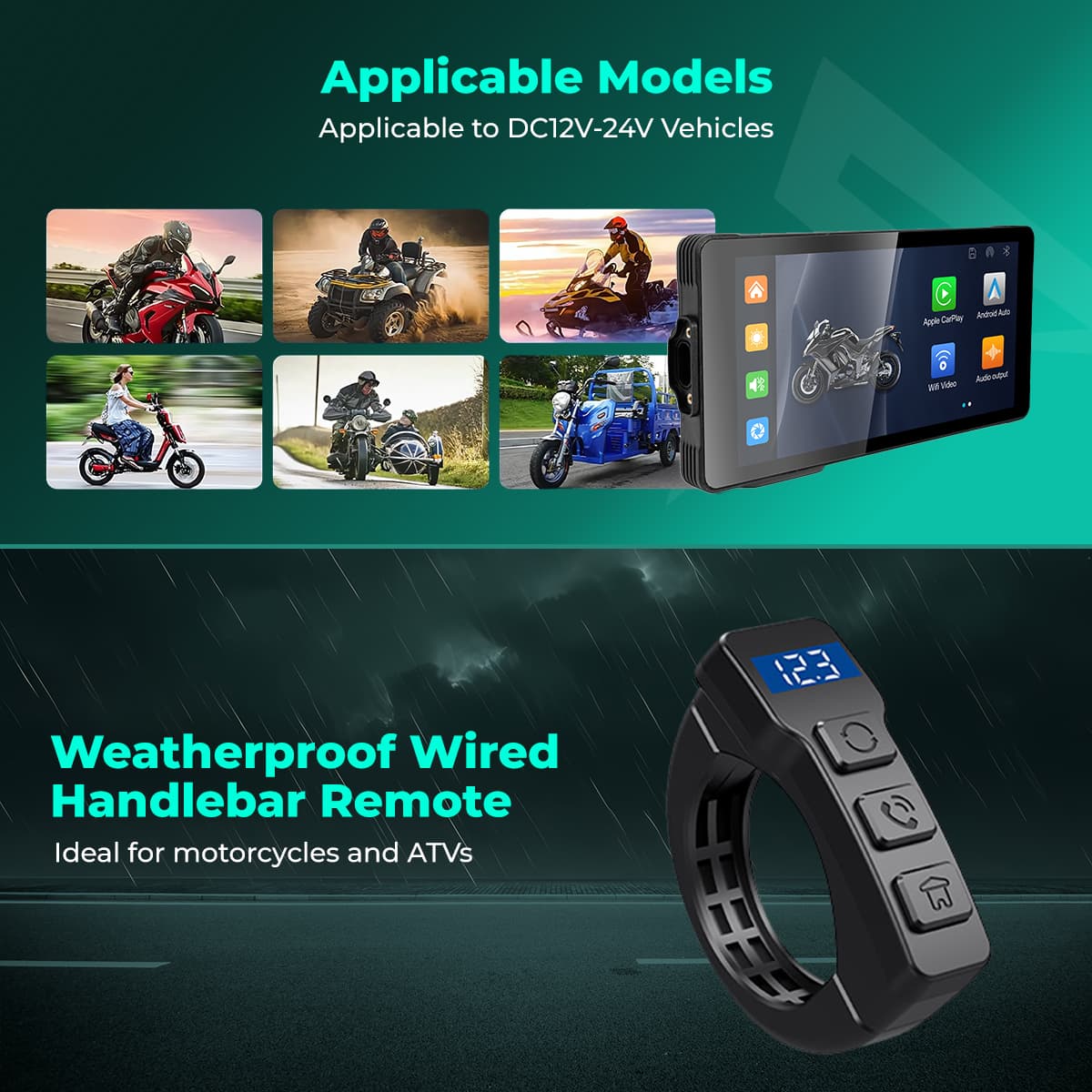 SIMTAC MOTORCYCLE GPS CARPLAY & ANDROID AUTO SYSTEM – M10D