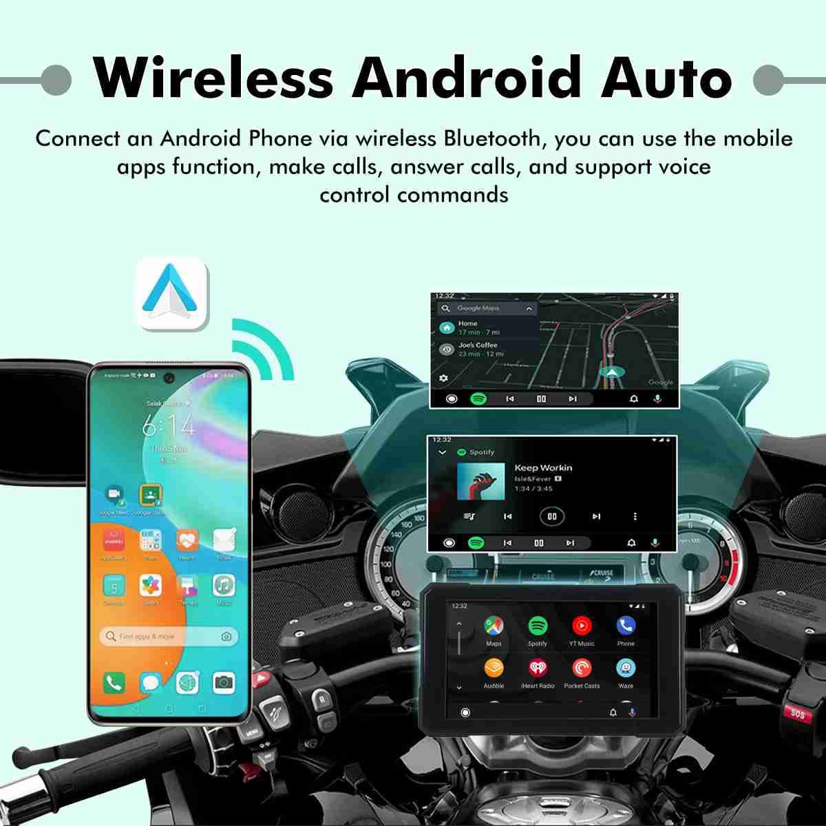 Simtac Quick Detachable Motorcycle GPS CarPlay & Android Auto system – M3
