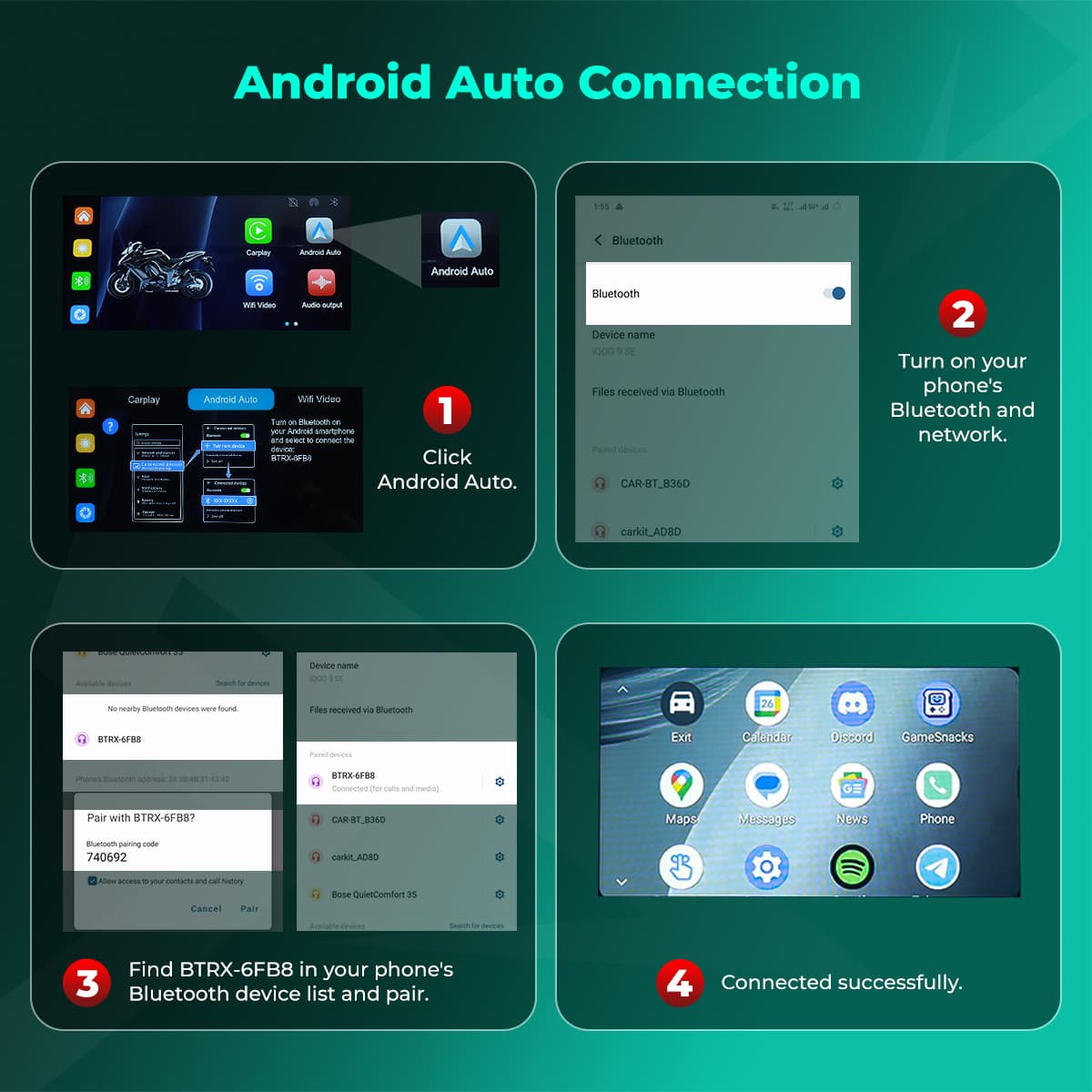 SIMTAC MOTORCYCLE GPS CARPLAY & ANDROID AUTO SYSTEM – M10DT