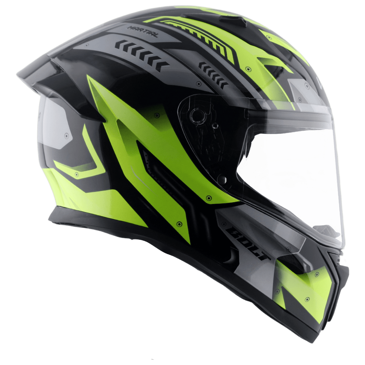 Bolt Martial Helmet - Black Neon Yellow