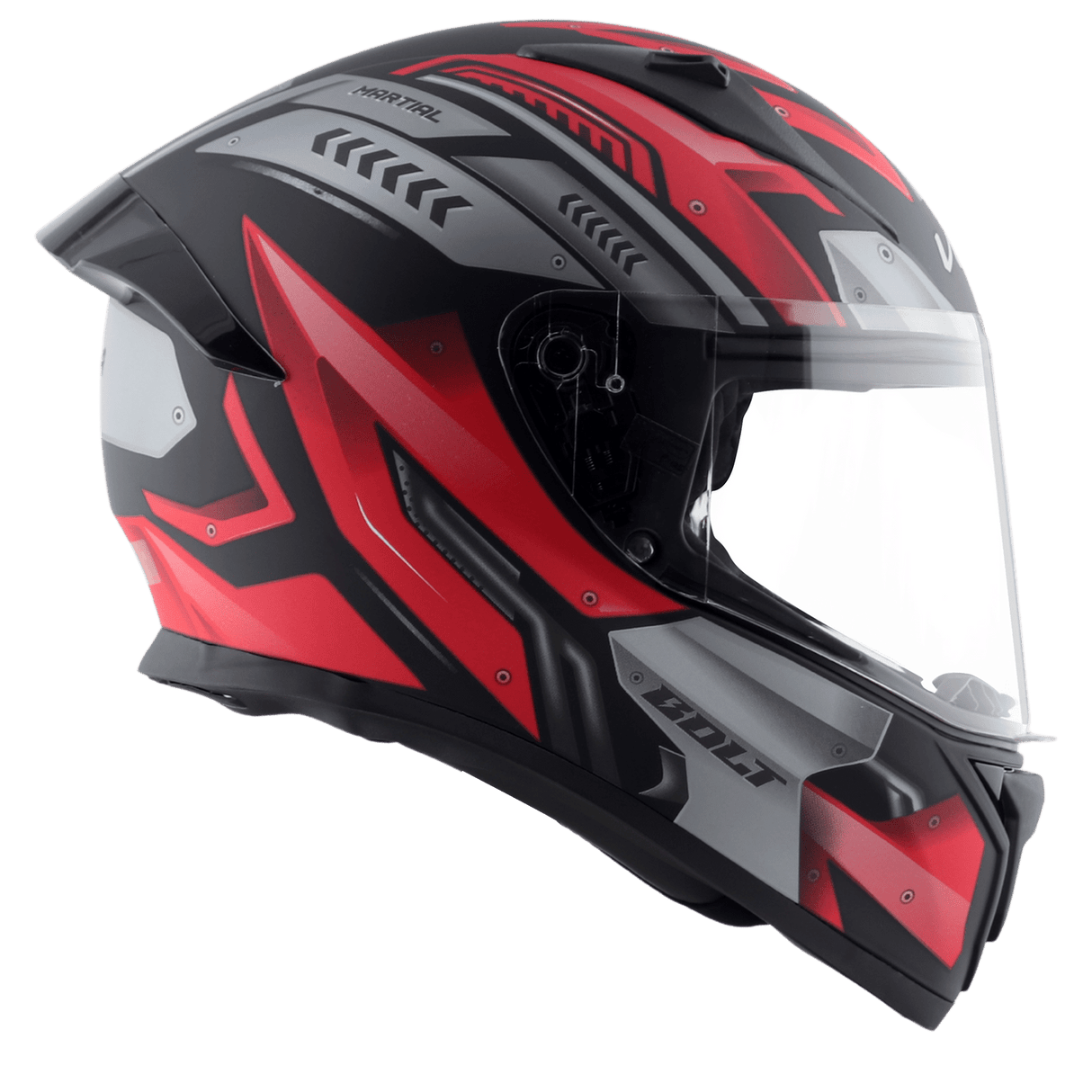 Bolt Martial Helmet - Dull Black Red