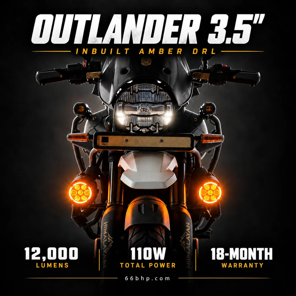 66BHP OUTLANDER 3.5" DUAL PROJECTOR LED AUXILIARY LIGHT WITH DRL | 110W | 12,000 LUMENS | IP68 WATERPROOF