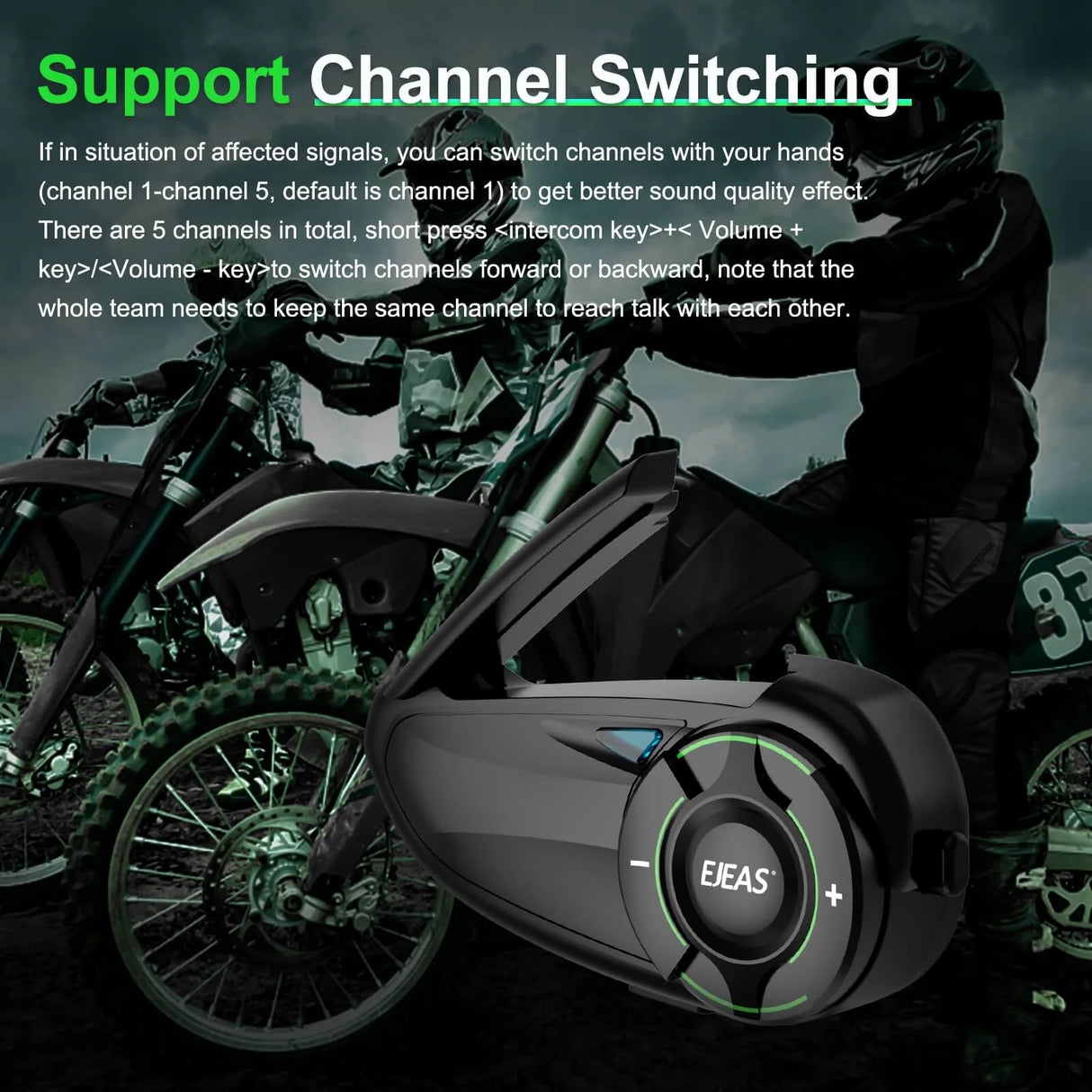 EJEAS Q8 Motorcycle Intercom System