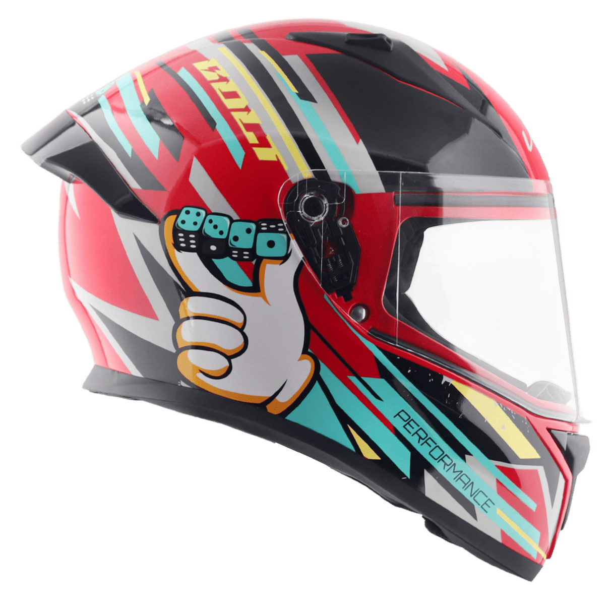 Bolt Dice Helmet - Black Red