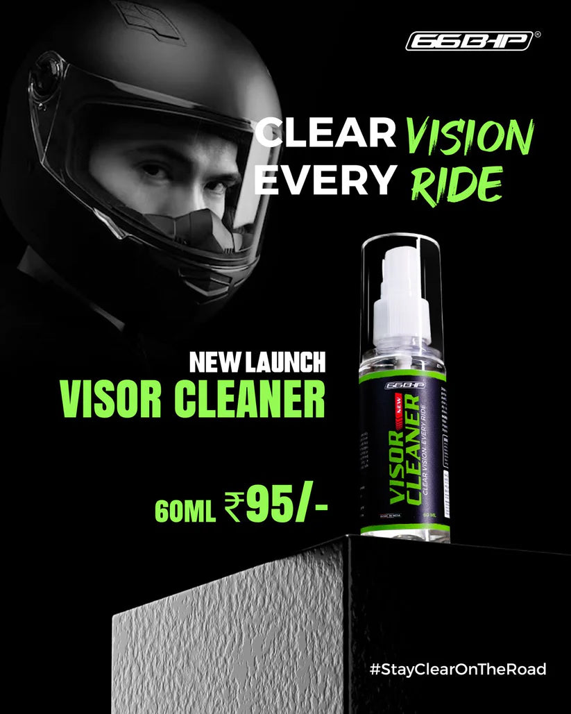 66Bhp Visor Cleaner Spray – 50ml | Crystal Clear Vision for Every Ride