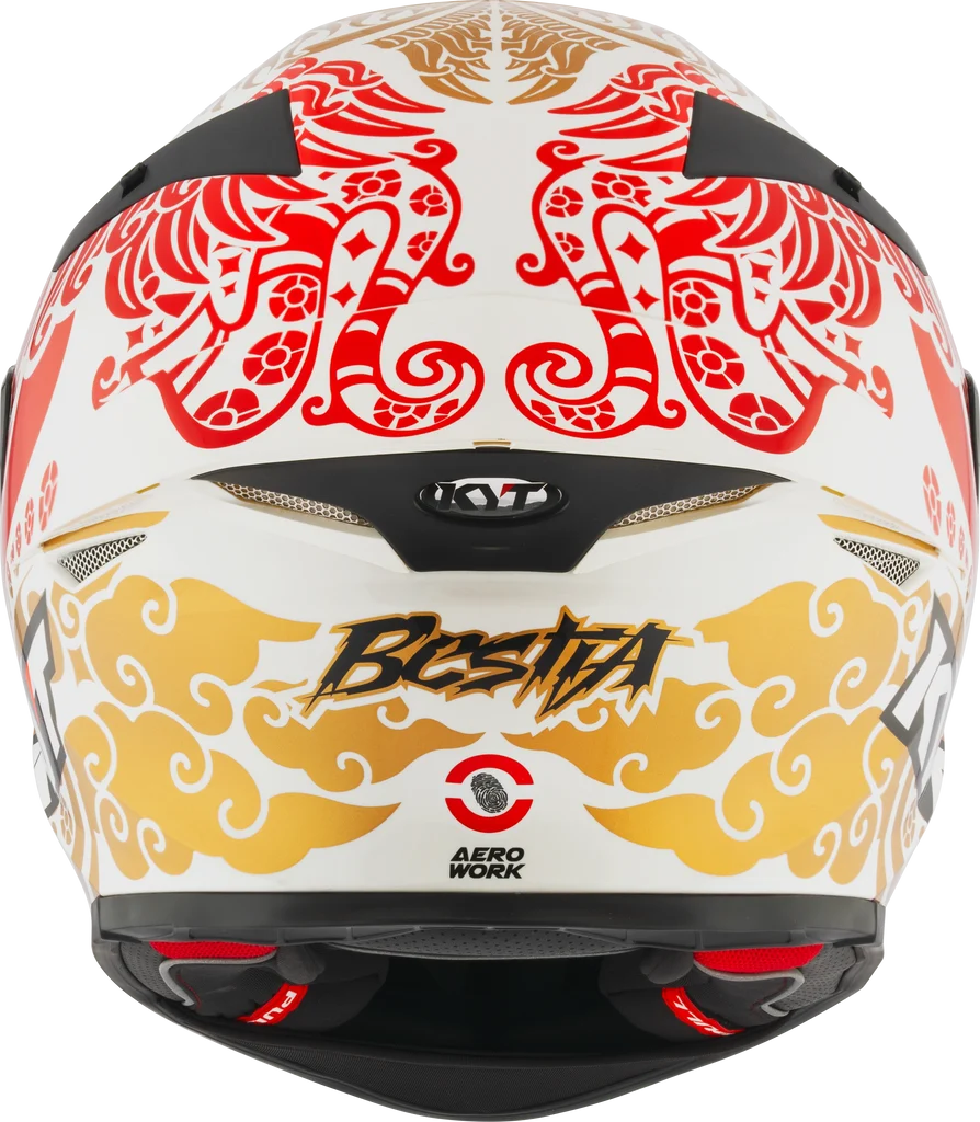 KYT TT-Revo Enea Bastianini Indonesia Replica 2023 Gloss Pearl White