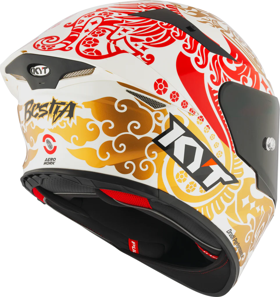 KYT TT-Revo Enea Bastianini Indonesia Replica 2023 Gloss Pearl White
