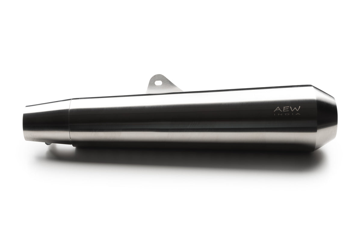 AEW Megaphone Exhaust TE 103 FOR Royal Enfield Interceptor/GT 650 (SS MATT POLISH)