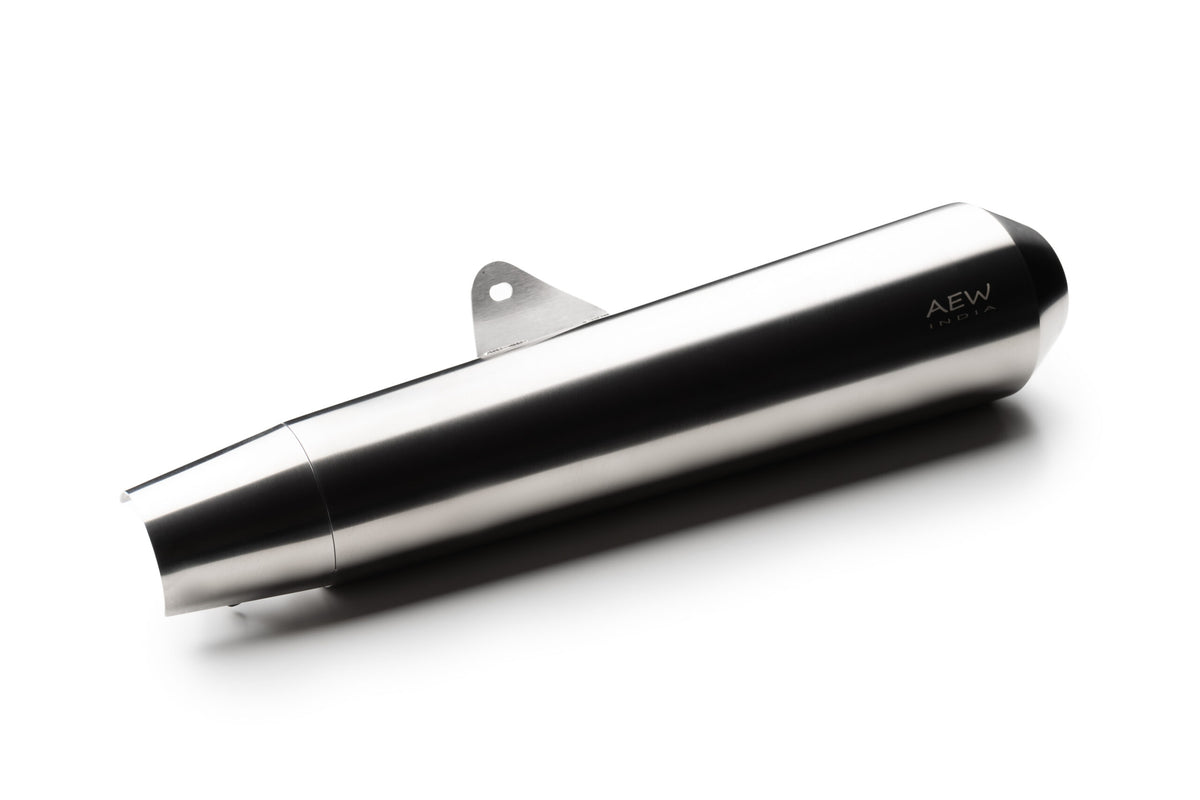 AEW Megaphone Exhaust TE 103 FOR Royal Enfield Interceptor/GT 650 (SS MATT POLISH)