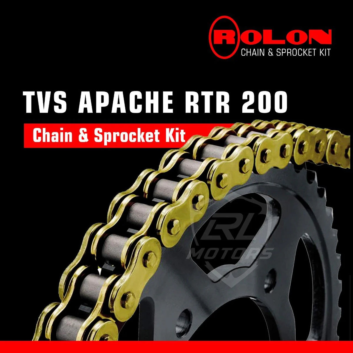 TVS Apache RTR 200 V4 Rolon Brass Chain Sprocket Kit GTR Pitstop