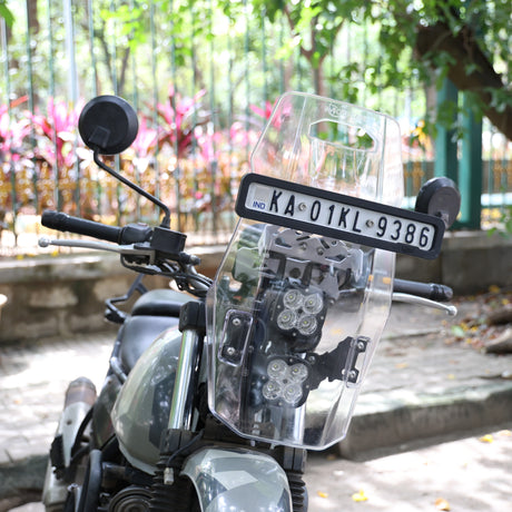 Motocare Mantis Rally Tower Touring Windshield With Clamp Kit For Royal Enfield Himalayan 411