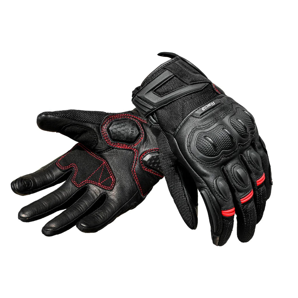 Raida AirWave Motorcycle Gloves  Red