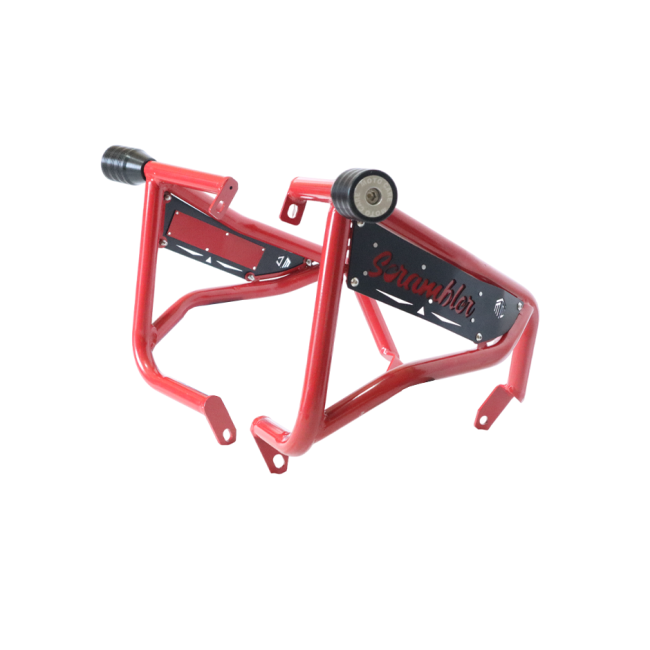 RED CRASH GUARD WITH DUAL SLIDERS FOR YEZDI SCRAMBLER