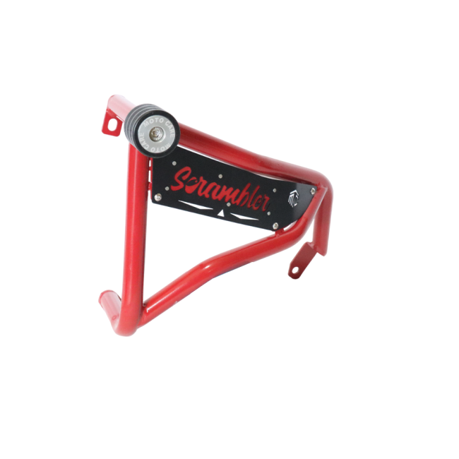 RED CRASH GUARD WITH DUAL SLIDERS FOR YEZDI SCRAMBLER