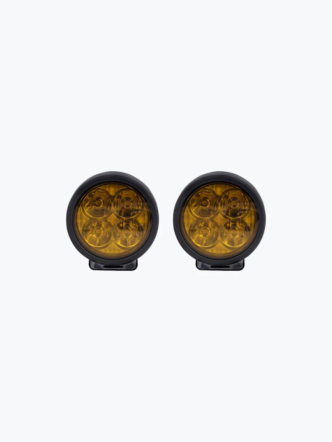 HJG 4 LED Cap Round Pair Foglight With Wireharness