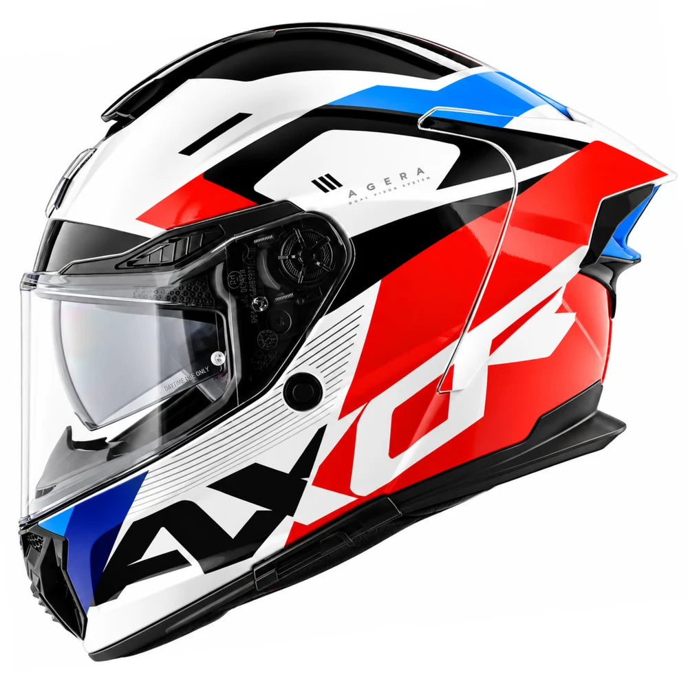 Axor Agera Rush Full Face Helmet With Spoiler (White Red)