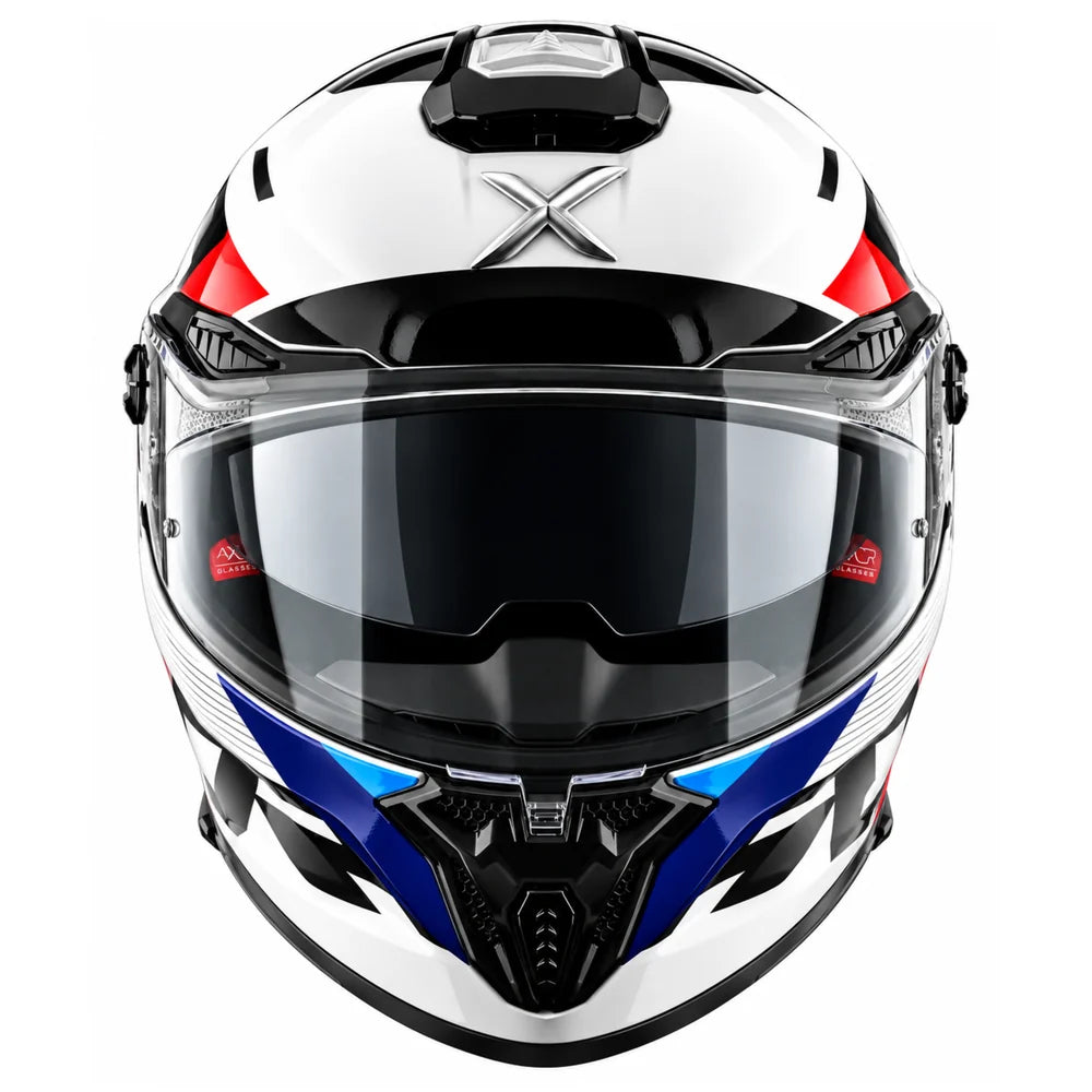 Axor Agera Rush Full Face Helmet With Spoiler (White Red)