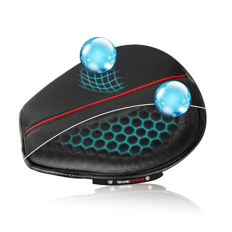 Motorcycle Honeycomb Gel Air Seat Cushion for COMBO Rider & Pillion  - Universal Fit & Breathable Design