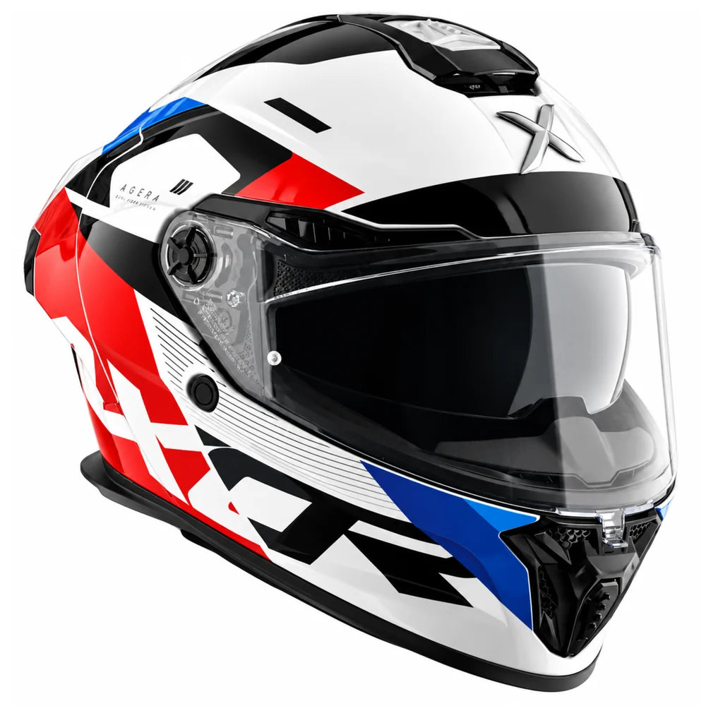 Axor Agera Rush Full Face Helmet With Spoiler (White Red)