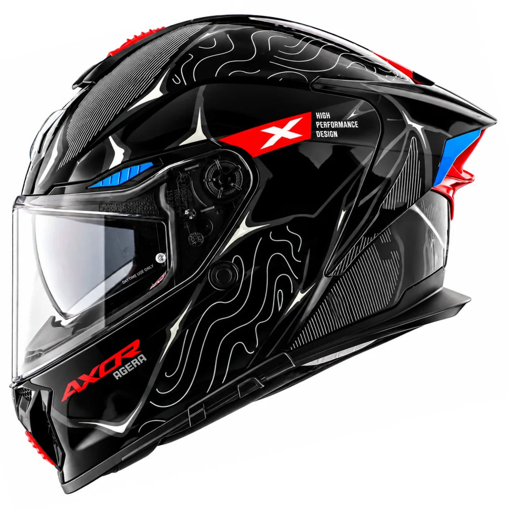 Axor Agera Raiz Full Face Helmet With Spoiler (Black Grey)