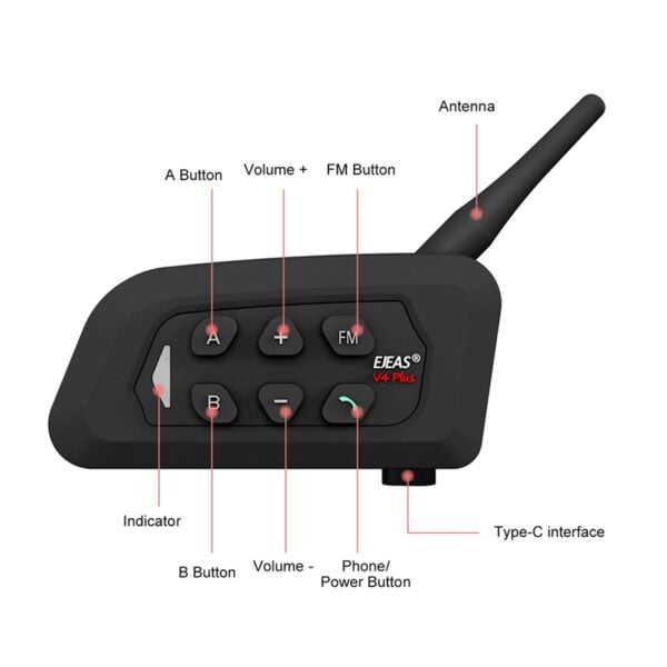 EJEAS V4 Plus Motorcycle Bluetooth Intercom