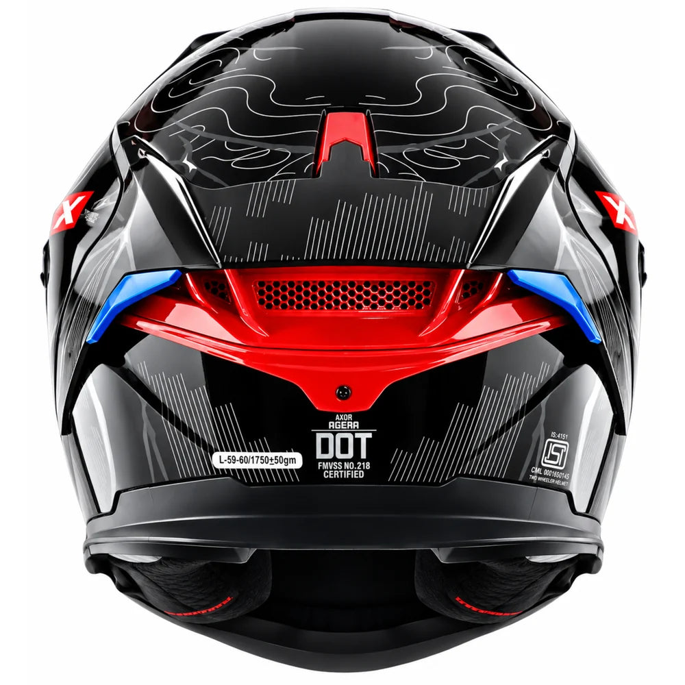 Axor Agera Raiz Full Face Helmet With Spoiler (Black Grey)