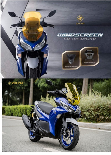 Zhipat Visor Glass Windshield Yamaha Aerox Windscreen Design V2 Aerodynamic