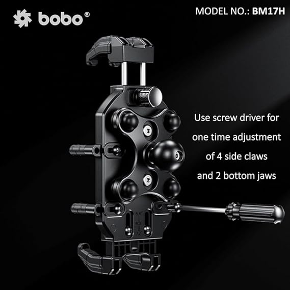 BOBO BM17H Anti-Vibration Anti-Theft Waterproof Bike/Motorcycle/Scooter Mobile Phone Holder Mount, Ideal for Maps and GPS Navigation (Black)