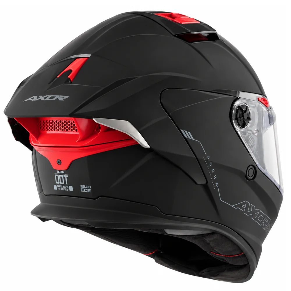 Axor Agera Full Face Helmet With Spoiler (Dull Black)