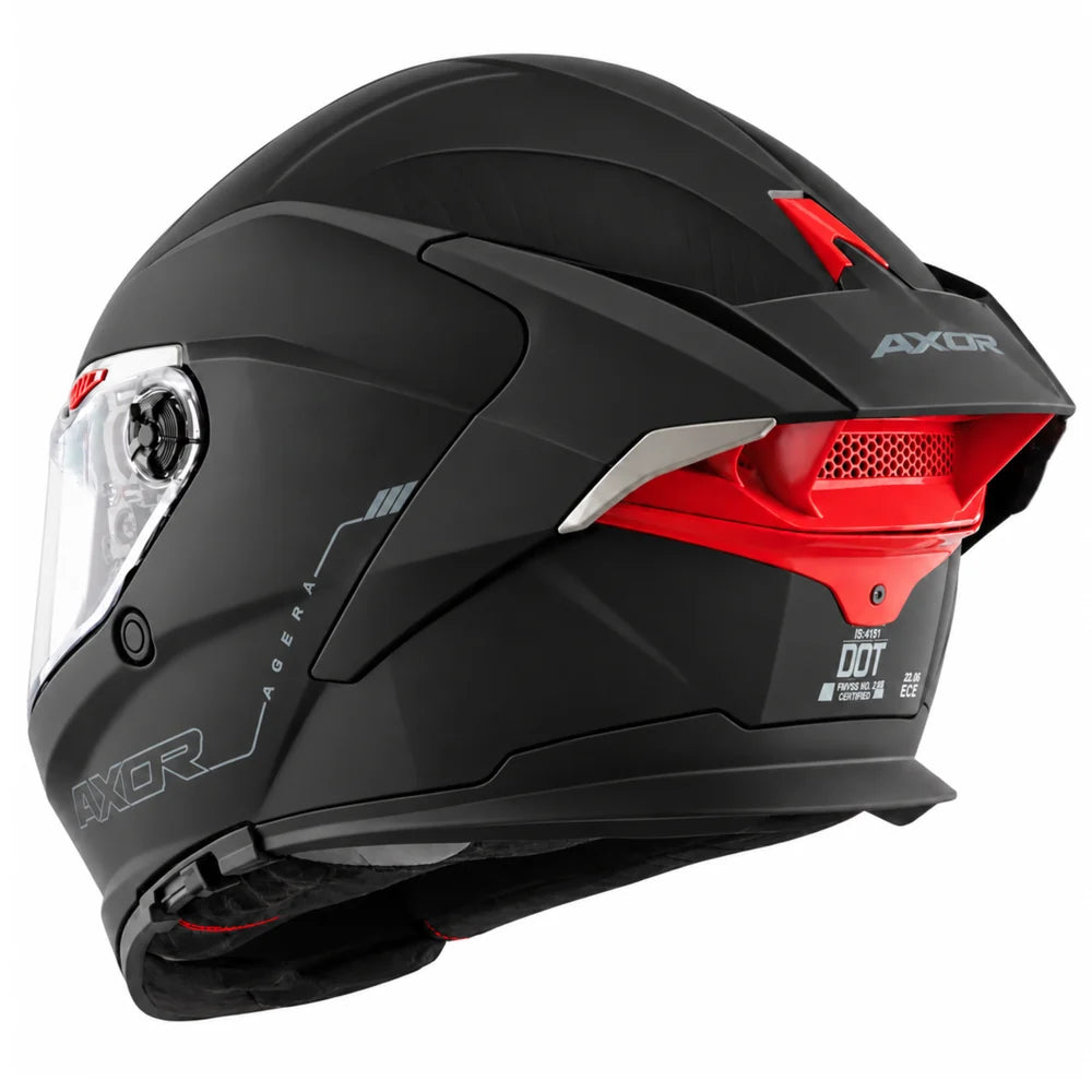 Axor Agera Full Face Helmet With Spoiler (Dull Black)