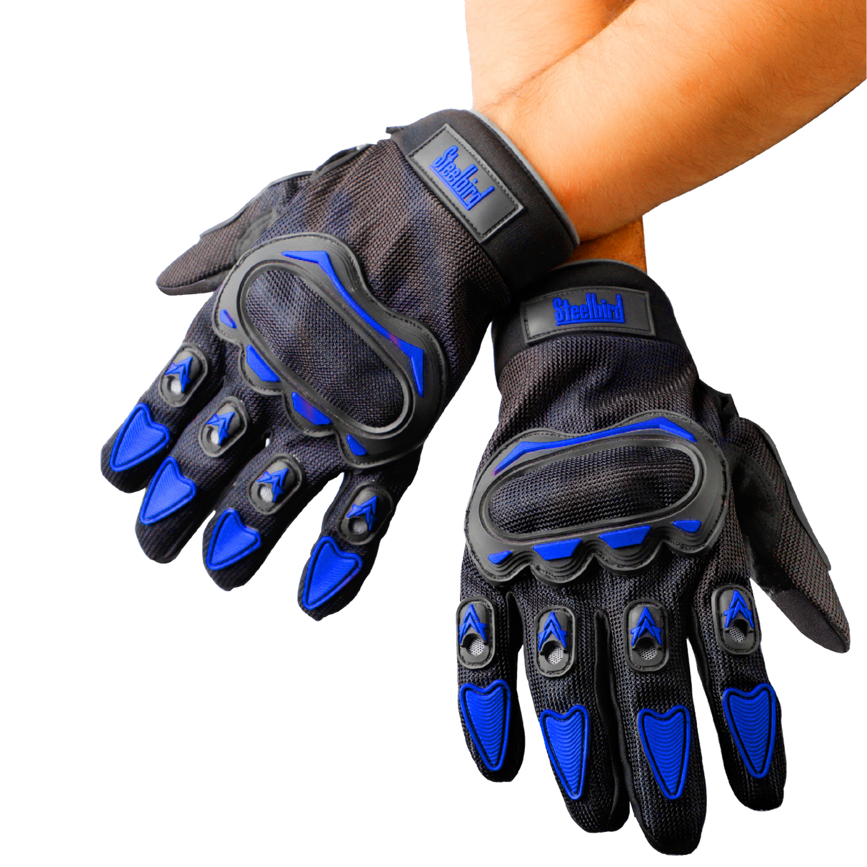 STEELBIRD RIDING GLOVES BLACKBLUE