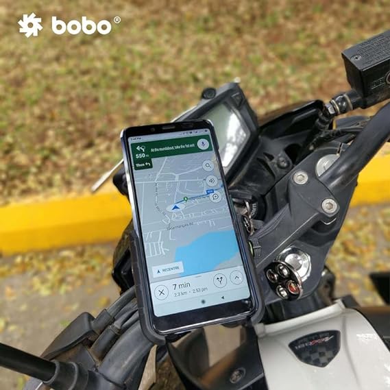 BOBO BM4 Jaw-Grip Waterproof BikeMotorcycleScooter Mobile Phone Holder Mount, Ideal for Maps and GPS Navigation (Black)