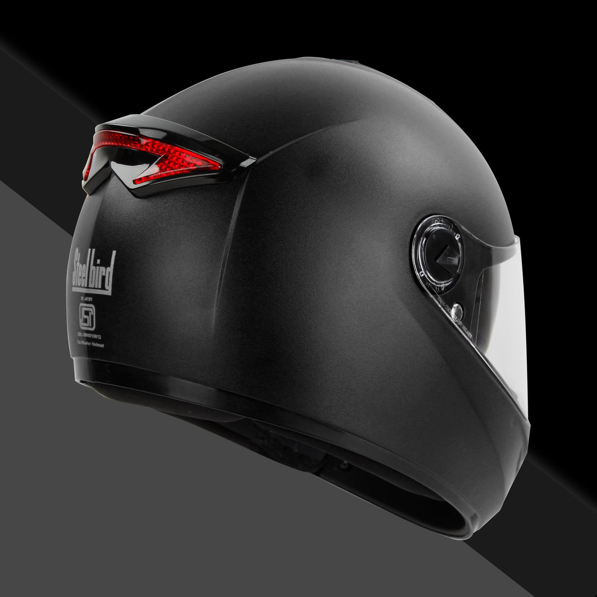 Steelbird SBH-34 Mamba ISI Certified Full Face Helmet With Inner Smoke Sun Shield (Dashing Black)