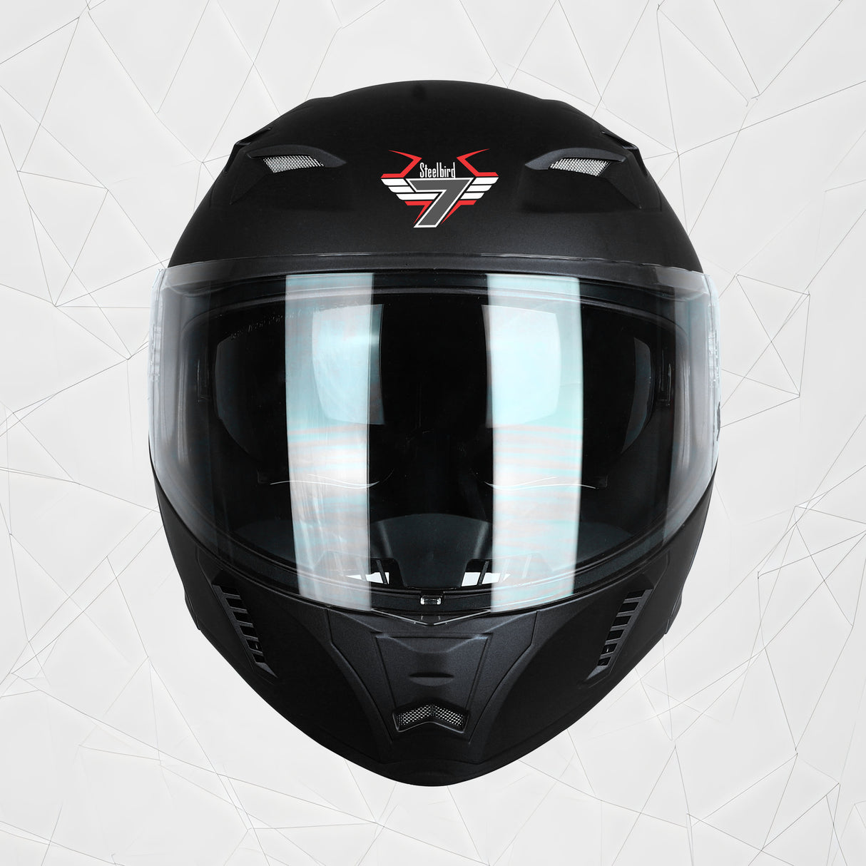 Steelbird SBA-20 7Wings ISI Certified Flip-Up Helmet With Black Spoiler For Men And Women With Inner Smoke Sun Shield (Matt Black)