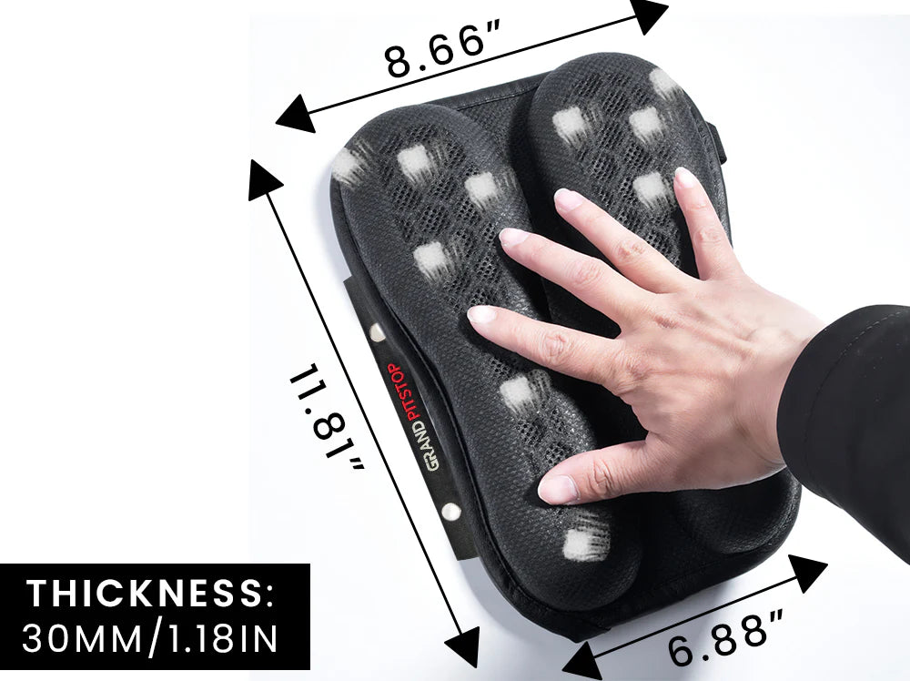 Motorcycle Honeycomb Gel Seat Cushion for Pillion - Universal Fit & Breathable Design