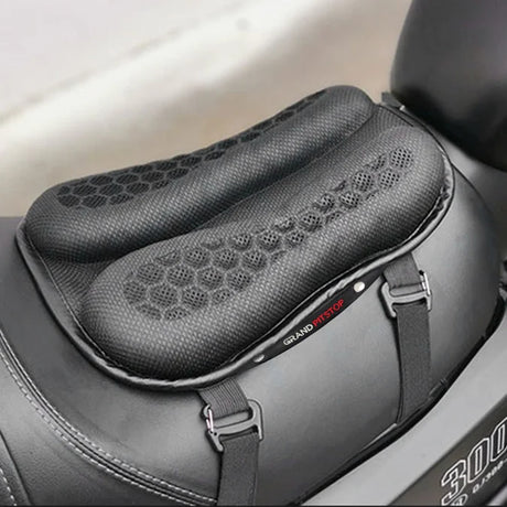 Motorcycle Honeycomb Gel Air Seat Cushion for COMBO Rider & Pillion  - Universal Fit & Breathable Design