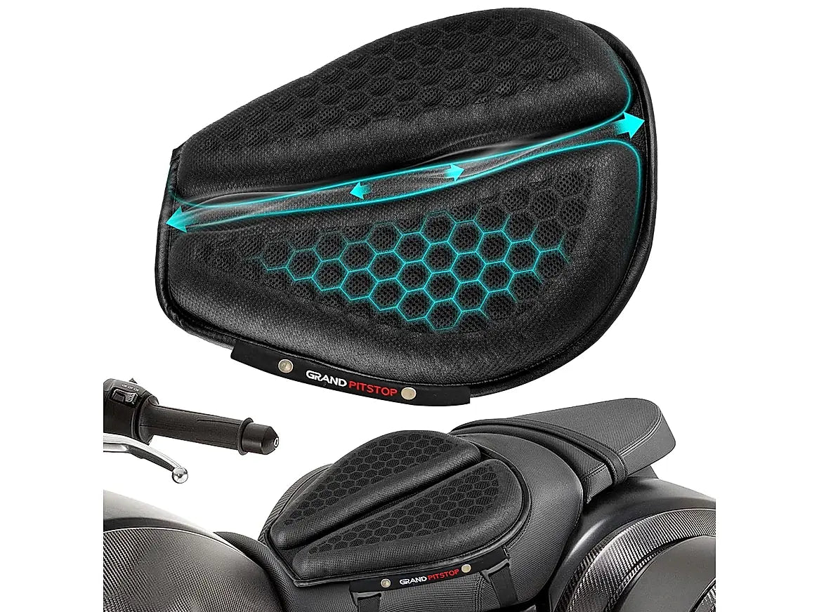 Motorcycle Honeycomb Gel Air Seat Cushion - Universal Fit & Breathable Design