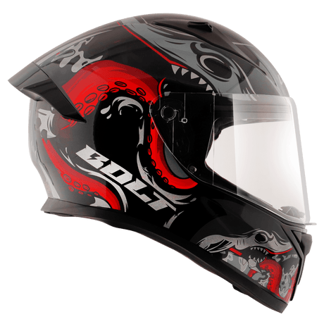 Bolt Octopus Helmet - Black Red