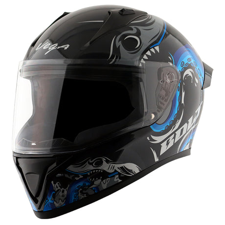 Bolt Octopus Black Blue Helmet