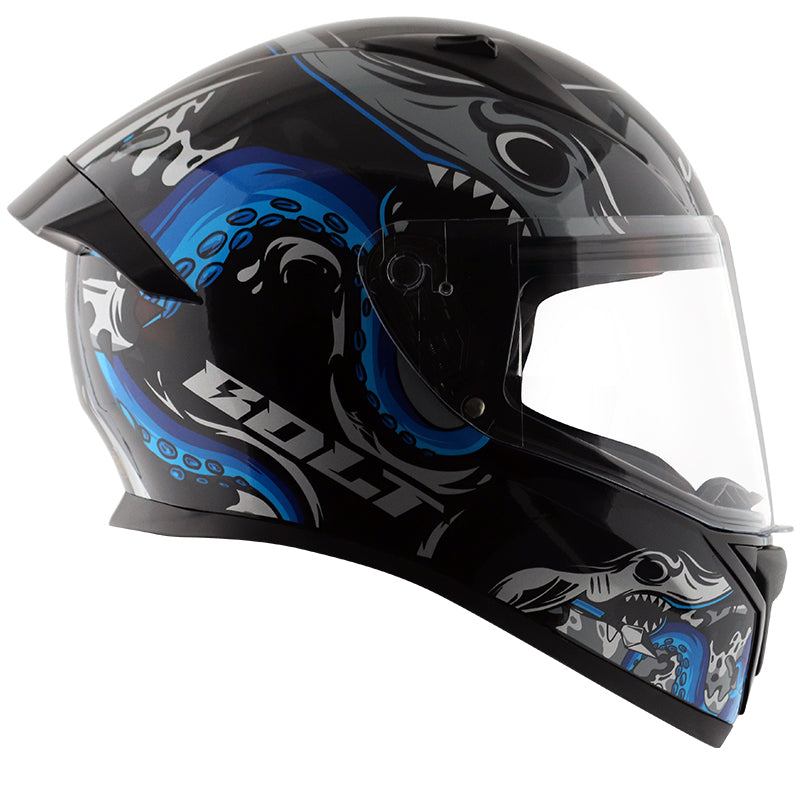 Bolt Octopus Black Blue Helmet