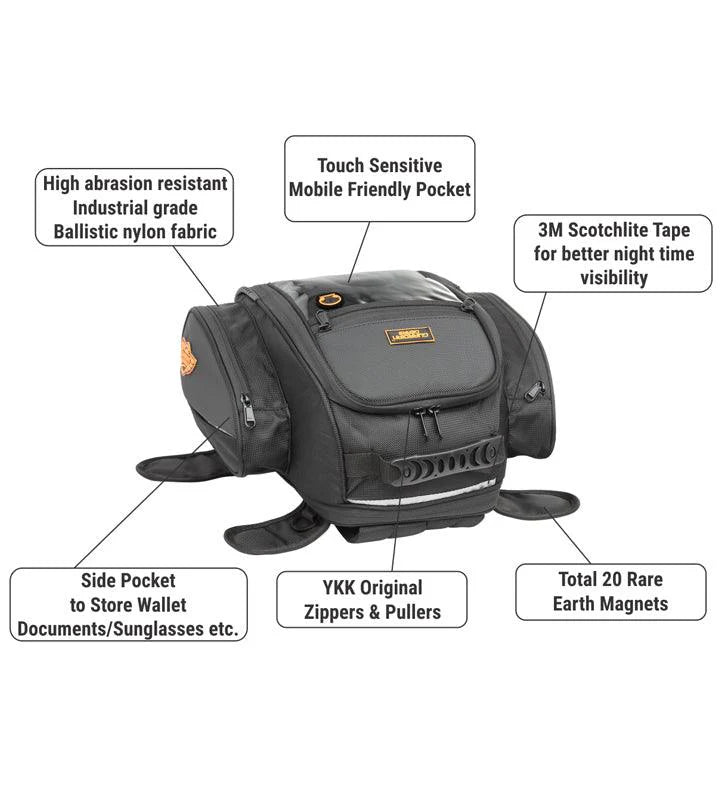 Jaws Magnetic 28L Tank Bag with Rain Cover