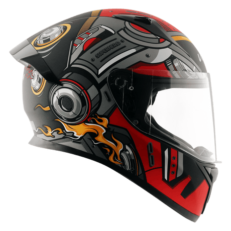 Bolt Superhero Helmet - Dull Black Red