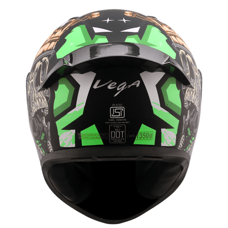 Bolt Crown Men Helmet - Dull Black Neon Green