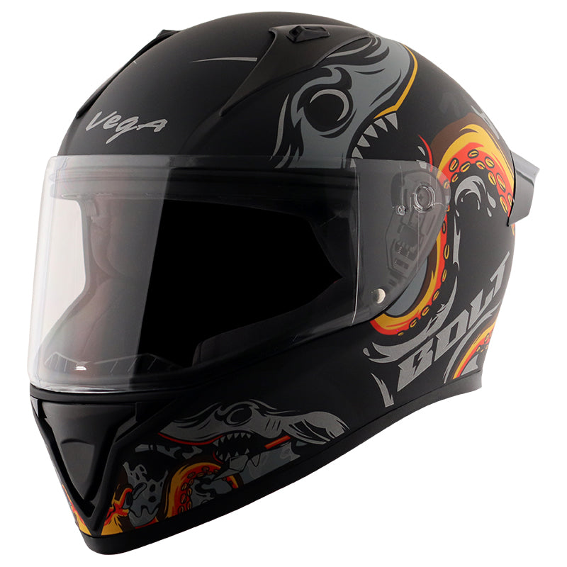 Bolt Octopus Dull Black Orange Helmet