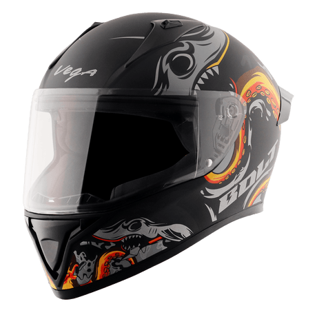 Bolt Octopus Helmet - Dull Black Orange