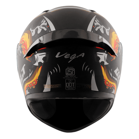Bolt Octopus Helmet - Dull Black Orange
