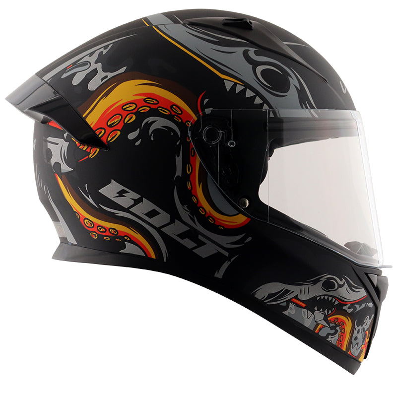 Bolt Octopus Dull Black Orange Helmet