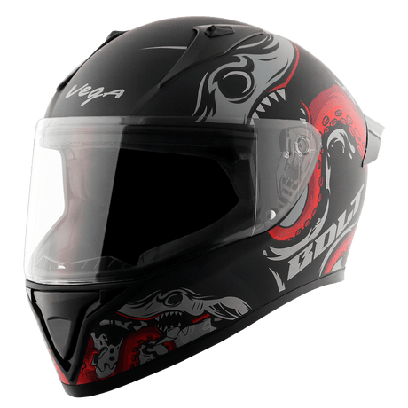 Bolt Octopus Helmet - Dull Black Red