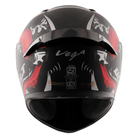 Bolt Octopus Helmet - Dull Black Red