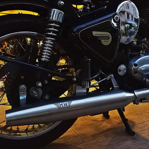 MotoWings Performance Magnetor Chrome Exhaust for Royal Enfield Meteor 350 (2021 and above)